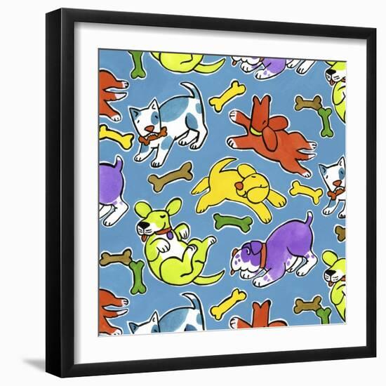 Fun Dogs Repeat-Geraldine Aikman-Framed Giclee Print