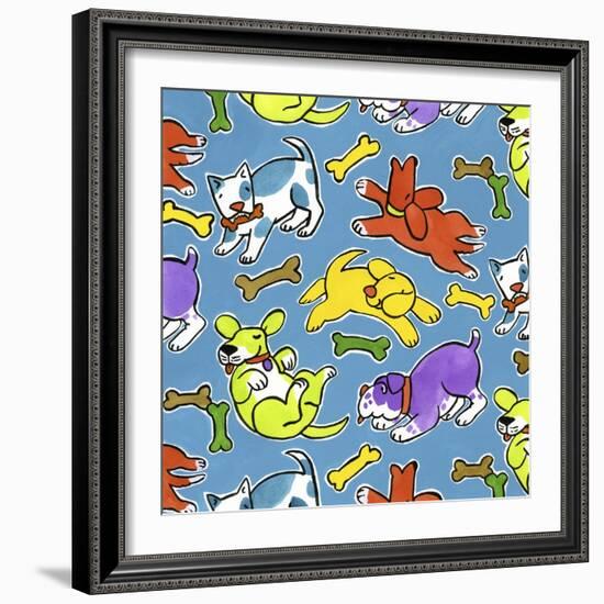 Fun Dogs Repeat-Geraldine Aikman-Framed Giclee Print