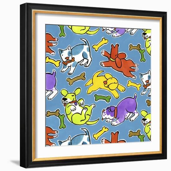 Fun Dogs Repeat-Geraldine Aikman-Framed Giclee Print