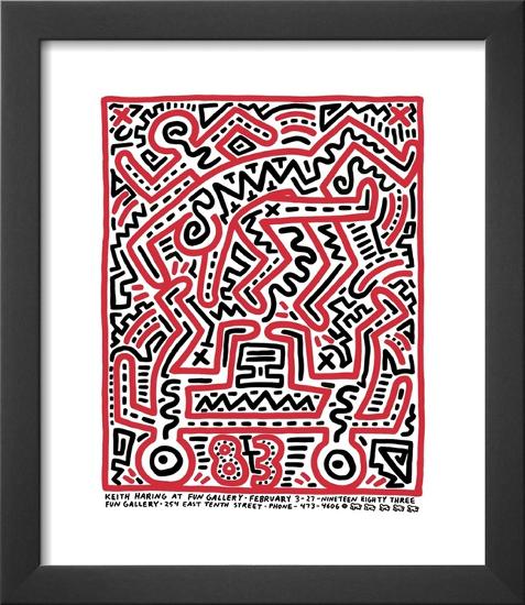 Fun Gallery Exhibition, 1983-Keith Haring-Framed Art Print