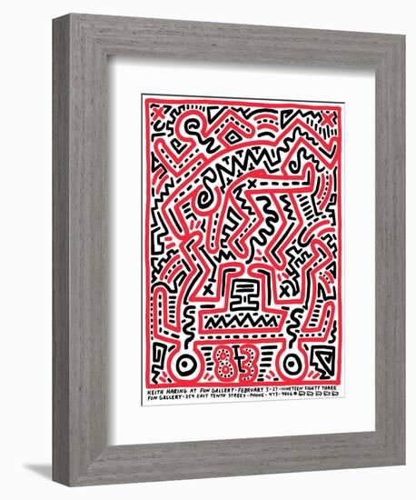 Fun Gallery Exhibition, 1983-Keith Haring-Framed Giclee Print