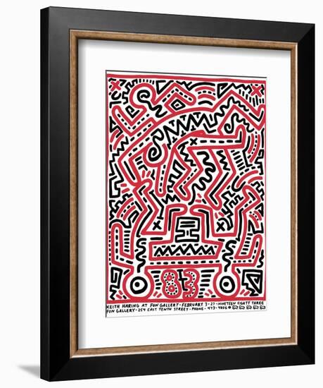 Fun Gallery Exhibition, 1983-Keith Haring-Framed Giclee Print