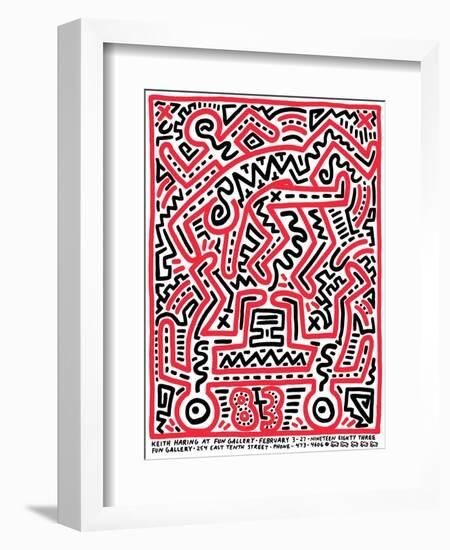 Fun Gallery Exhibition, 1983-Keith Haring-Framed Giclee Print