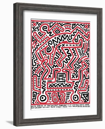 Fun Gallery Exhibition, 1983-Keith Haring-Framed Giclee Print