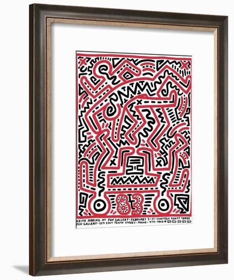 Fun Gallery Exhibition, 1983-Keith Haring-Framed Giclee Print