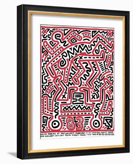 Fun Gallery Exhibition, 1983-Keith Haring-Framed Giclee Print