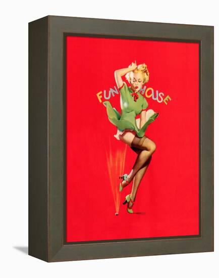 Fun House Pin-Up, Thar She Blows 1939-Gil Elvgren-Framed Stretched Canvas