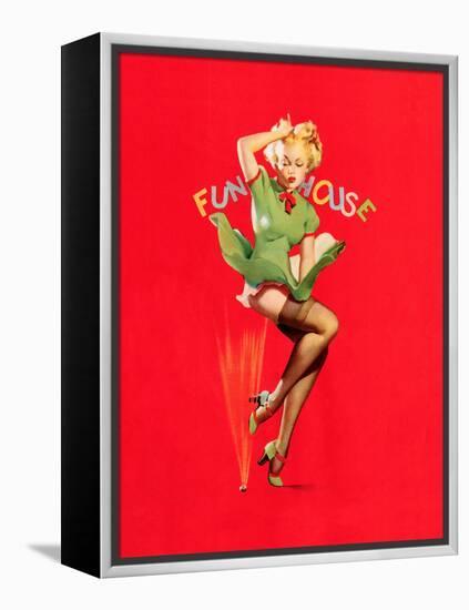 Fun House Pin-Up, Thar She Blows 1939-Gil Elvgren-Framed Stretched Canvas