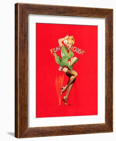 Fun House Pin-Up, Thar She Blows 1939-Gil Elvgren-Framed Premium Giclee Print