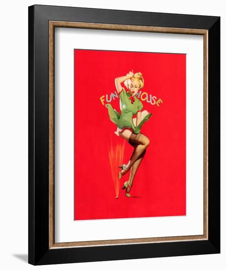 Fun House Pin-Up, Thar She Blows 1939-Gil Elvgren-Framed Art Print