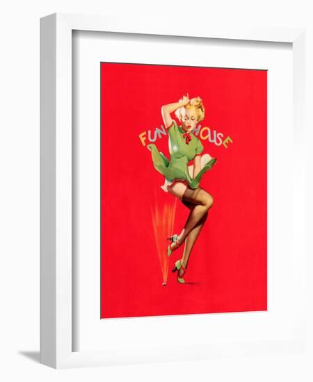 Fun House Pin-Up, Thar She Blows 1939-Gil Elvgren-Framed Art Print