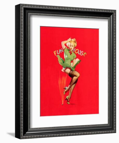 Fun House Pin-Up, Thar She Blows 1939-Gil Elvgren-Framed Art Print