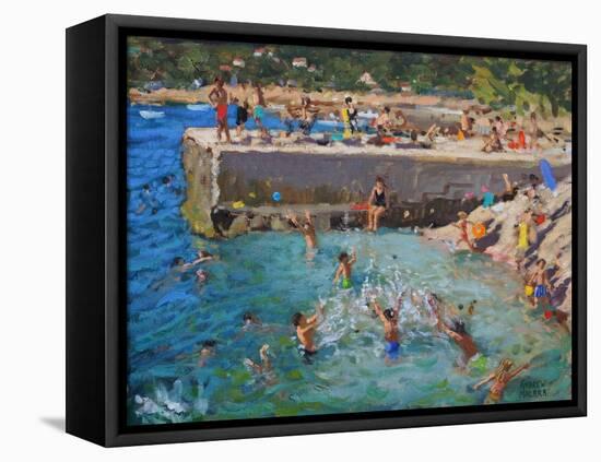 Fun in the Sea, Rovinj, Croatia, 2016-Andrew Macara-Framed Premier Image Canvas