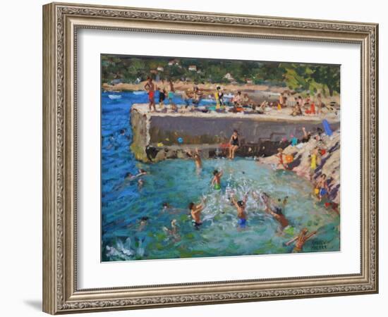 Fun in the Sea, Rovinj, Croatia, 2016-Andrew Macara-Framed Giclee Print