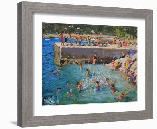 Fun in the Sea, Rovinj, Croatia, 2016-Andrew Macara-Framed Giclee Print