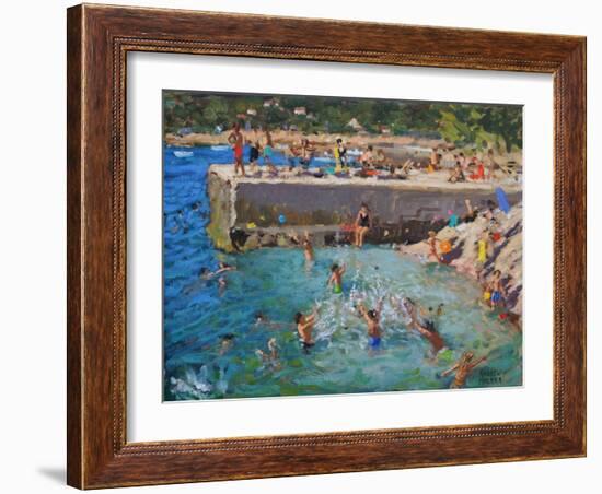 Fun in the Sea, Rovinj, Croatia, 2016-Andrew Macara-Framed Giclee Print