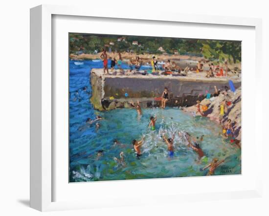 Fun in the Sea, Rovinj, Croatia, 2016-Andrew Macara-Framed Giclee Print