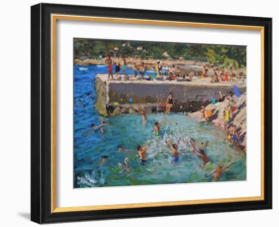 Fun in the Sea, Rovinj, Croatia, 2016-Andrew Macara-Framed Giclee Print