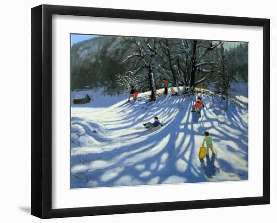 Fun in the Snow, Morzine, France-Andrew Macara-Framed Giclee Print