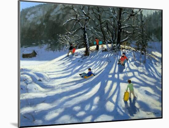 Fun in the Snow, Morzine, France-Andrew Macara-Mounted Giclee Print