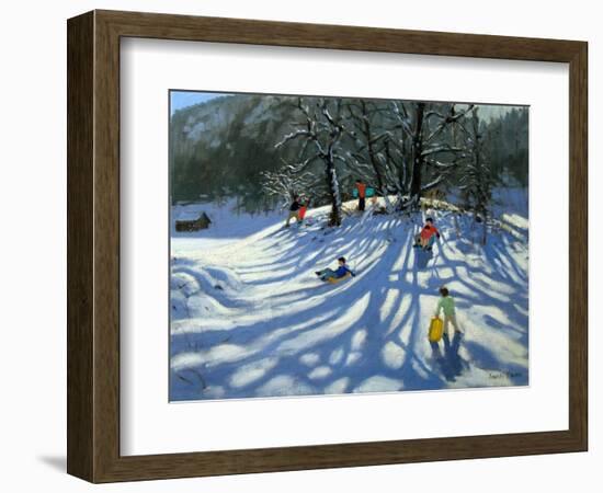 Fun in the Snow, Morzine, France-Andrew Macara-Framed Giclee Print