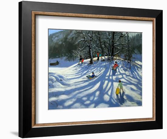 Fun in the Snow, Morzine, France-Andrew Macara-Framed Giclee Print