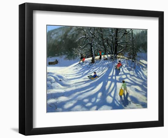 Fun in the Snow, Morzine, France-Andrew Macara-Framed Giclee Print