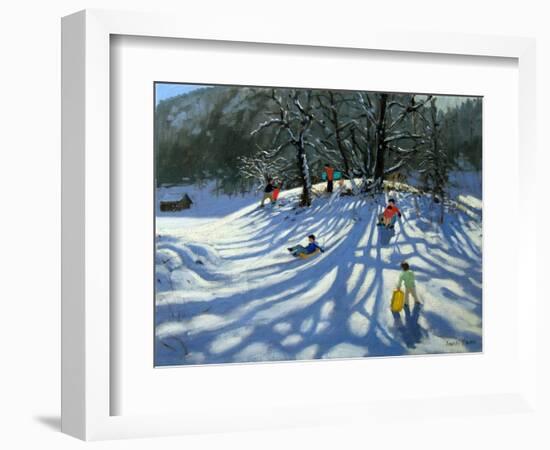 Fun in the Snow, Morzine, France-Andrew Macara-Framed Giclee Print