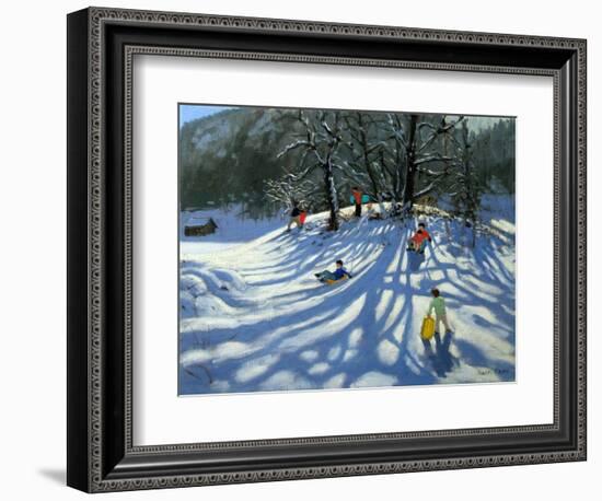 Fun in the Snow, Morzine, France-Andrew Macara-Framed Giclee Print