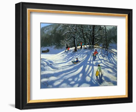 Fun in the Snow, Morzine, France-Andrew Macara-Framed Giclee Print