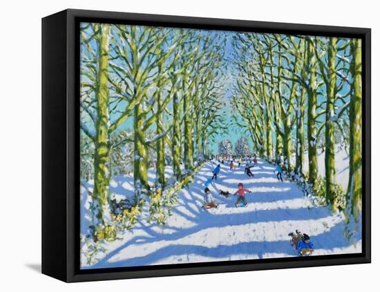 Fun in the sun and snow, Derby, 2022 (oil on canvas)-Andrew Macara-Framed Premier Image Canvas