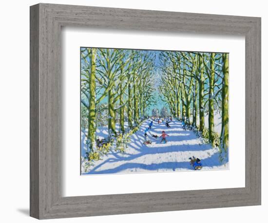 Fun in the sun and snow, Derby, 2022 (oil on canvas)-Andrew Macara-Framed Giclee Print