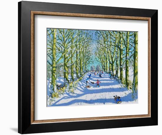 Fun in the sun and snow, Derby, 2022 (oil on canvas)-Andrew Macara-Framed Giclee Print