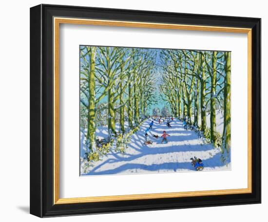 Fun in the sun and snow, Derby, 2022 (oil on canvas)-Andrew Macara-Framed Giclee Print