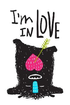 Fun Monster in Love Happy Upside-Down Cartoon for Kids. Happy Funny Little Monster Loving for Child' Art Print - Popmarleo Fun Monster in Love Happy Upside-Down Cartoon for Kids. Happy Funny Little Monster Loving for Child' Art Print - Popmarleo