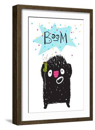 Fun Naughty Monster Playing with Petard Cartoon for Kids. Happy Misbehave Funny Little Monster is A' Art Print - Popmarleo Fun Naughty Monster Playing with Petard Cartoon for Kids. Happy Misbehave Funny Little Monster is A' Art Print - Popmarleo