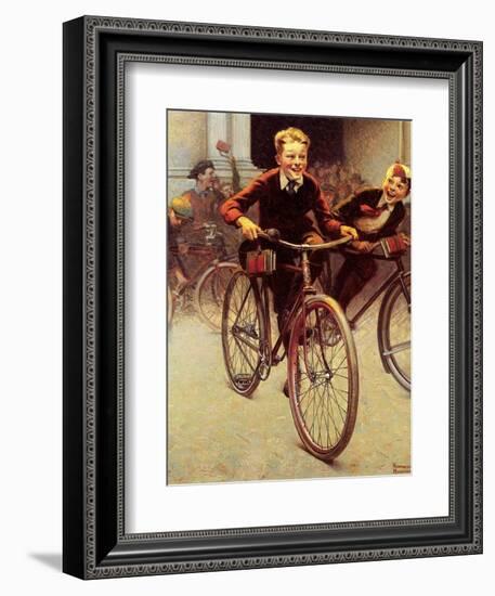 Fun on Bikes (or Boys on Bicycles)-Norman Rockwell-Framed Giclee Print