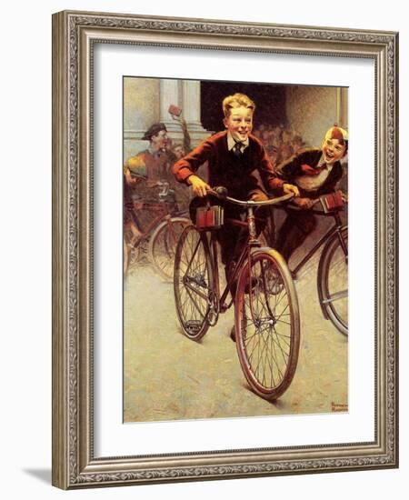 Fun on Bikes (or Boys on Bicycles)-Norman Rockwell-Framed Giclee Print