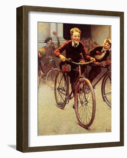 Fun on Bikes (or Boys on Bicycles)-Norman Rockwell-Framed Giclee Print