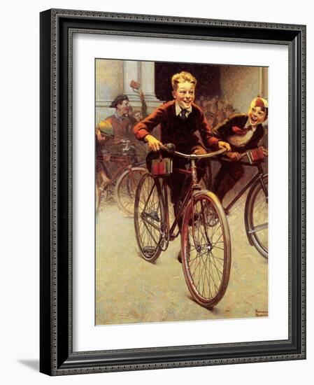 Fun on Bikes (or Boys on Bicycles)-Norman Rockwell-Framed Giclee Print