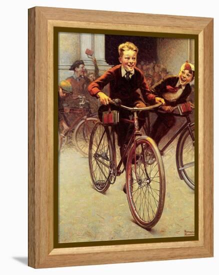 Fun on Bikes (or Boys on Bicycles)-Norman Rockwell-Framed Premier Image Canvas