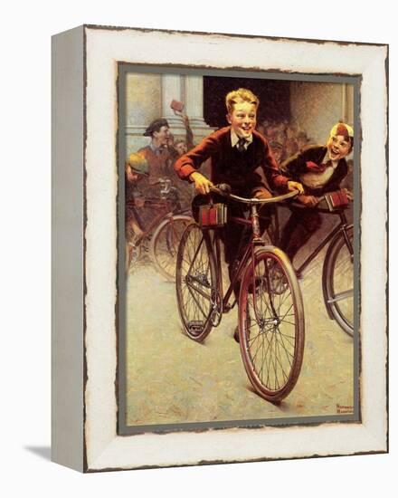 Fun on Bikes (or Boys on Bicycles)-Norman Rockwell-Framed Premier Image Canvas