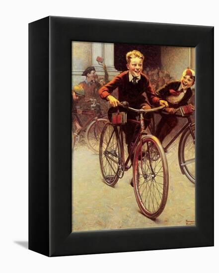 Fun on Bikes (or Boys on Bicycles)-Norman Rockwell-Framed Premier Image Canvas