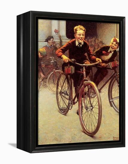 Fun on Bikes (or Boys on Bicycles)-Norman Rockwell-Framed Premier Image Canvas