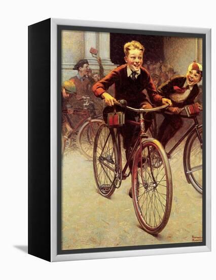 Fun on Bikes (or Boys on Bicycles)-Norman Rockwell-Framed Premier Image Canvas