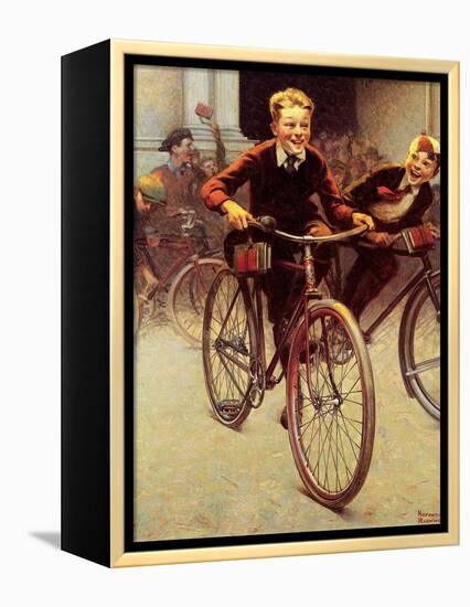 Fun on Bikes (or Boys on Bicycles)-Norman Rockwell-Framed Premier Image Canvas