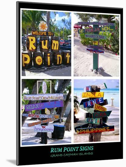 Fun Signs of Rum Point Grand Cayman-George Oze-Mounted Photographic Print