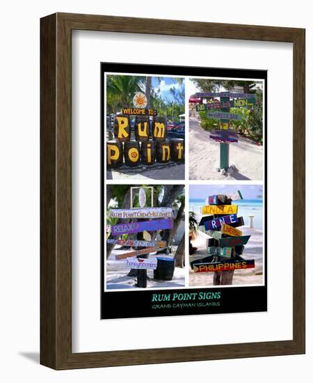 Fun Signs of Rum Point Grand Cayman-George Oze-Framed Photographic Print