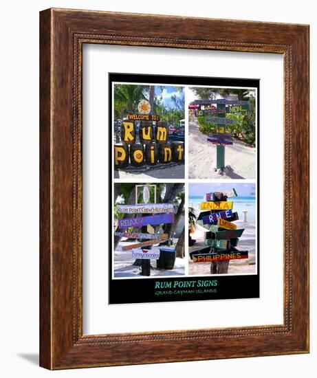 Fun Signs of Rum Point Grand Cayman-George Oze-Framed Photographic Print