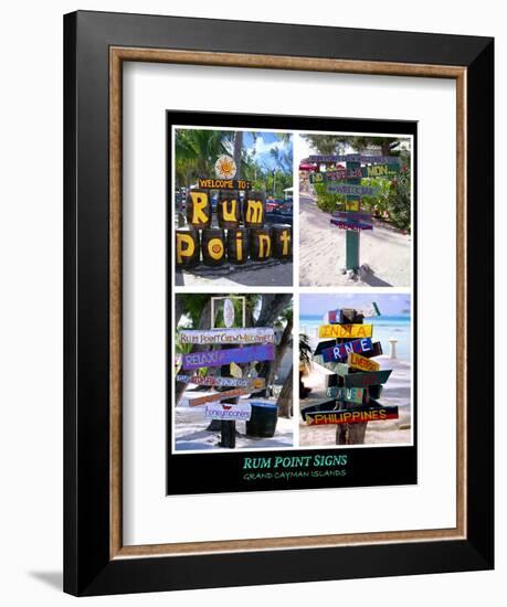 Fun Signs of Rum Point Grand Cayman-George Oze-Framed Photographic Print